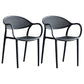 Scandinavian Plastic Arm Chair Open Back Kitchen Dining Room Chair Black 2 Piece Set Clearhalo 'Dining Chairs' 'Dining Tables & Seating' 'dining_chair' 'furn' 'furn_dining_chair' 'Furniture' 'Kitchen & Dining Furniture' 5098190