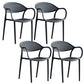 Scandinavian Plastic Arm Chair Open Back Kitchen Dining Room Chair Black 4 Piece Set Clearhalo 'Dining Chairs' 'Dining Tables & Seating' 'dining_chair' 'furn' 'furn_dining_chair' 'Furniture' 'Kitchen & Dining Furniture' 5098191
