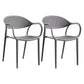 Scandinavian Plastic Arm Chair Open Back Kitchen Dining Room Chair Grey 2 Piece Set Clearhalo 'Dining Chairs' 'Dining Tables & Seating' 'dining_chair' 'furn' 'furn_dining_chair' 'Furniture' 'Kitchen & Dining Furniture' 5098193
