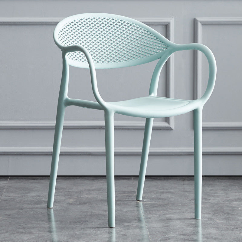 Scandinavian Plastic Arm Chair Open Back Kitchen Dining Room Chair Clearhalo 'Dining Chairs' 'Dining Tables & Seating' 'dining_chair' 'furn' 'furn_dining_chair' 'Furniture' 'Kitchen & Dining Furniture' 5098194
