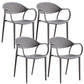 Scandinavian Plastic Arm Chair Open Back Kitchen Dining Room Chair Grey 4 Piece Set Clearhalo 'Dining Chairs' 'Dining Tables & Seating' 'dining_chair' 'furn' 'furn_dining_chair' 'Furniture' 'Kitchen & Dining Furniture' 5098195