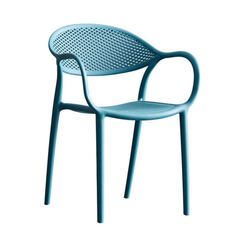 Scandinavian Plastic Arm Chair Open Back Kitchen Dining Room Chair Clearhalo 'Dining Chairs' 'Dining Tables & Seating' 'dining_chair' 'furn' 'furn_dining_chair' 'Furniture' 'Kitchen & Dining Furniture' 5098196