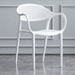 Scandinavian Plastic Arm Chair Open Back Kitchen Dining Room Chair White 1 Piece Clearhalo 'Dining Chairs' 'Dining Tables & Seating' 'dining_chair' 'furn' 'furn_dining_chair' 'Furniture' 'Kitchen & Dining Furniture' 5098198