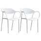 Scandinavian Plastic Arm Chair Open Back Kitchen Dining Room Chair White 2 Piece Set Clearhalo 'Dining Chairs' 'Dining Tables & Seating' 'dining_chair' 'furn' 'furn_dining_chair' 'Furniture' 'Kitchen & Dining Furniture' 5098200