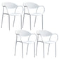 Scandinavian Plastic Arm Chair Open Back Kitchen Dining Room Chair White 4 Piece Set Clearhalo 'Dining Chairs' 'Dining Tables & Seating' 'dining_chair' 'furn' 'furn_dining_chair' 'Furniture' 'Kitchen & Dining Furniture' 5098201