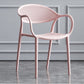 Scandinavian Plastic Arm Chair Open Back Kitchen Dining Room Chair Pink 1 Piece Clearhalo 'Dining Chairs' 'Dining Tables & Seating' 'dining_chair' 'furn' 'furn_dining_chair' 'Furniture' 'Kitchen & Dining Furniture' 5098203