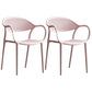 Scandinavian Plastic Arm Chair Open Back Kitchen Dining Room Chair Pink 2 Piece Set Clearhalo 'Dining Chairs' 'Dining Tables & Seating' 'dining_chair' 'furn' 'furn_dining_chair' 'Furniture' 'Kitchen & Dining Furniture' 5098205