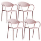 Scandinavian Plastic Arm Chair Open Back Kitchen Dining Room Chair Pink 4 Piece Set Clearhalo 'Dining Chairs' 'Dining Tables & Seating' 'dining_chair' 'furn' 'furn_dining_chair' 'Furniture' 'Kitchen & Dining Furniture' 5098208