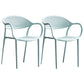 Scandinavian Plastic Arm Chair Open Back Kitchen Dining Room Chair Blue 2 Piece Set Clearhalo 'Dining Chairs' 'Dining Tables & Seating' 'dining_chair' 'furn' 'furn_dining_chair' 'Furniture' 'Kitchen & Dining Furniture' 5098210