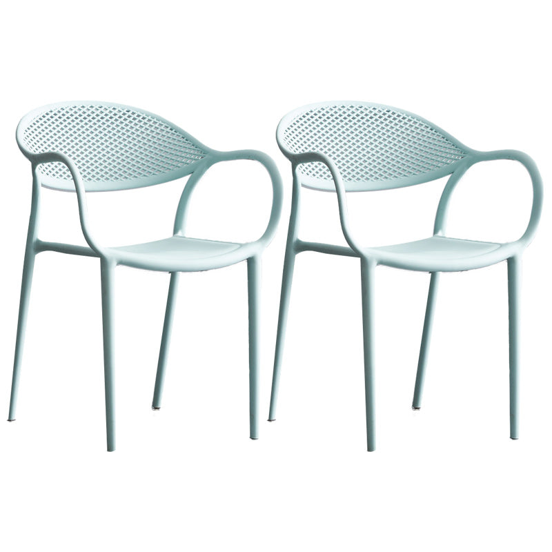 Scandinavian Plastic Arm Chair Open Back Kitchen Dining Room Chair Blue 2 Piece Set Clearhalo 'Dining Chairs' 'Dining Tables & Seating' 'dining_chair' 'furn' 'furn_dining_chair' 'Furniture' 'Kitchen & Dining Furniture' 5098210