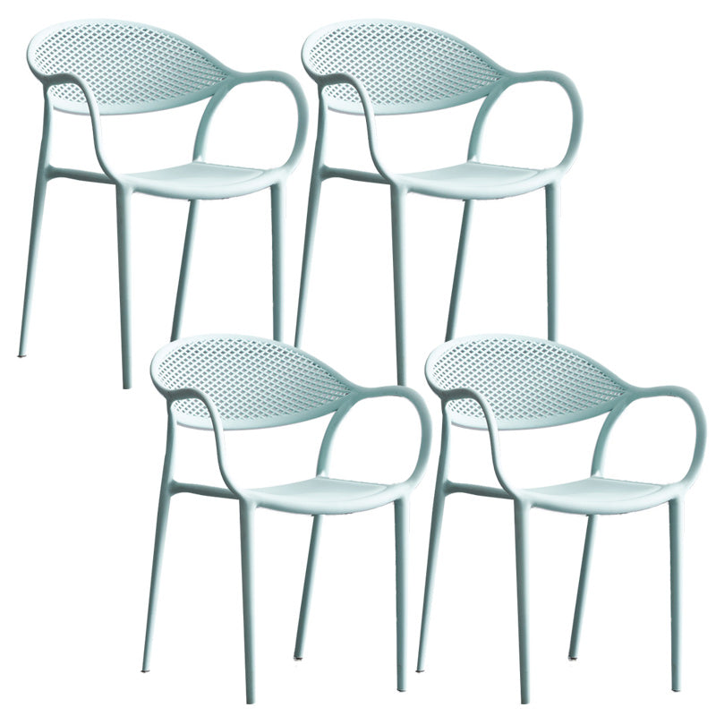 Scandinavian Plastic Arm Chair Open Back Kitchen Dining Room Chair Blue 4 Piece Set Clearhalo 'Dining Chairs' 'Dining Tables & Seating' 'dining_chair' 'furn' 'furn_dining_chair' 'Furniture' 'Kitchen & Dining Furniture' 5098211