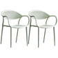 Scandinavian Plastic Arm Chair Open Back Kitchen Dining Room Chair Green 2 Piece Set Clearhalo 'Dining Chairs' 'Dining Tables & Seating' 'dining_chair' 'furn' 'furn_dining_chair' 'Furniture' 'Kitchen & Dining Furniture' 5098213
