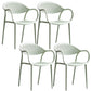Scandinavian Plastic Arm Chair Open Back Kitchen Dining Room Chair Green 4 Piece Set Clearhalo 'Dining Chairs' 'Dining Tables & Seating' 'dining_chair' 'furn' 'furn_dining_chair' 'Furniture' 'Kitchen & Dining Furniture' 5098214