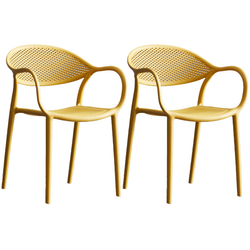 Scandinavian Plastic Arm Chair Open Back Kitchen Dining Room Chair Ginger 2 Piece Set Clearhalo 'Dining Chairs' 'Dining Tables & Seating' 'dining_chair' 'furn' 'furn_dining_chair' 'Furniture' 'Kitchen & Dining Furniture' 5098219