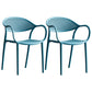 Scandinavian Plastic Arm Chair Open Back Kitchen Dining Room Chair Peacock Blue 2 Piece Set Clearhalo 'Dining Chairs' 'Dining Tables & Seating' 'dining_chair' 'furn' 'furn_dining_chair' 'Furniture' 'Kitchen & Dining Furniture' 5098222
