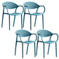 Scandinavian Plastic Arm Chair Open Back Kitchen Dining Room Chair Peacock Blue 4 Piece Set Clearhalo 'Dining Chairs' 'Dining Tables & Seating' 'dining_chair' 'furn' 'furn_dining_chair' 'Furniture' 'Kitchen & Dining Furniture' 5098223