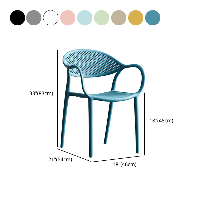Scandinavian Plastic Arm Chair Open Back Kitchen Dining Room Chair Clearhalo 'Dining Chairs' 'Dining Tables & Seating' 'dining_chair' 'furn' 'furn_dining_chair' 'Furniture' 'Kitchen & Dining Furniture' 5098224