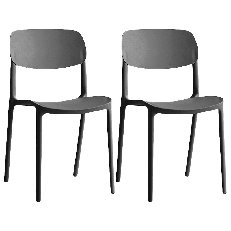 Glam Style Dining Room Chair Plastic Open Back Chair for Indoor Black 2 Piece Set Clearhalo 'Dining Chairs' 'Dining Tables & Seating' 'dining_chair' 'furn' 'furn_dining_chair' 'Furniture' 'Kitchen & Dining Furniture' 5098226