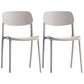 Glam Style Dining Room Chair Plastic Open Back Chair for Indoor Grey 2 Piece Set Clearhalo 'Dining Chairs' 'Dining Tables & Seating' 'dining_chair' 'furn' 'furn_dining_chair' 'Furniture' 'Kitchen & Dining Furniture' 5098227