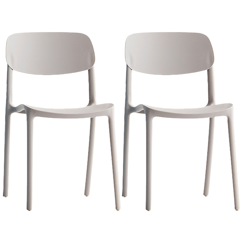 Glam Style Dining Room Chair Plastic Open Back Chair for Indoor Grey 2 Piece Set Clearhalo 'Dining Chairs' 'Dining Tables & Seating' 'dining_chair' 'furn' 'furn_dining_chair' 'Furniture' 'Kitchen & Dining Furniture' 5098227