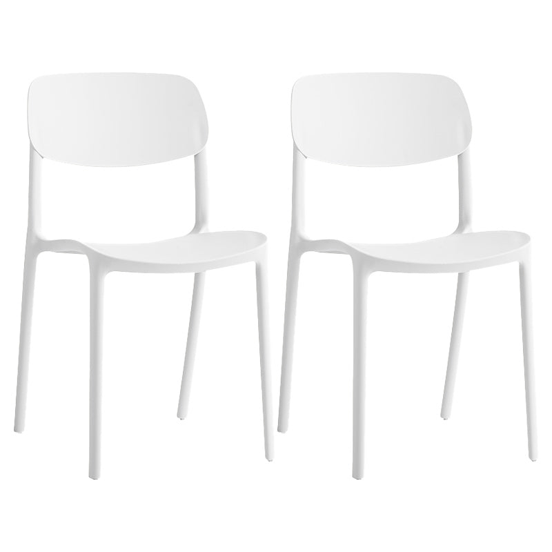 Glam Style Dining Room Chair Plastic Open Back Chair for Indoor White 2 Piece Set Clearhalo 'Dining Chairs' 'Dining Tables & Seating' 'dining_chair' 'furn' 'furn_dining_chair' 'Furniture' 'Kitchen & Dining Furniture' 5098229