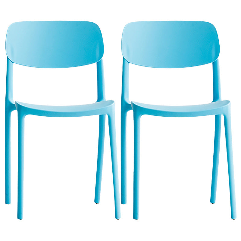 Glam Style Dining Room Chair Plastic Open Back Chair for Indoor Blue 2 Piece Set Clearhalo 'Dining Chairs' 'Dining Tables & Seating' 'dining_chair' 'furn' 'furn_dining_chair' 'Furniture' 'Kitchen & Dining Furniture' 5098231