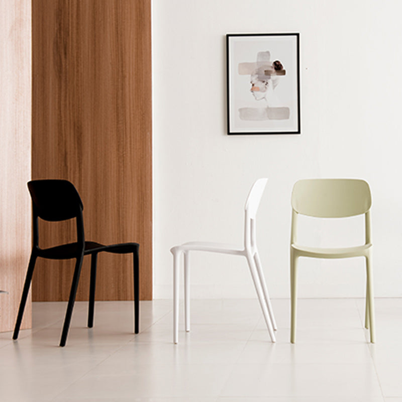 Glam Style Dining Room Chair Plastic Open Back Chair for Indoor Clearhalo 'Dining Chairs' 'Dining Tables & Seating' 'dining_chair' 'furn' 'furn_dining_chair' 'Furniture' 'Kitchen & Dining Furniture' 5098232