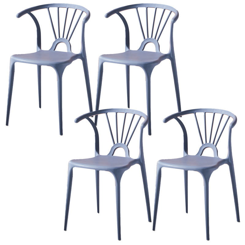 Sedia sala da pranzo in stile glam in plastica Windsor Back side sedia