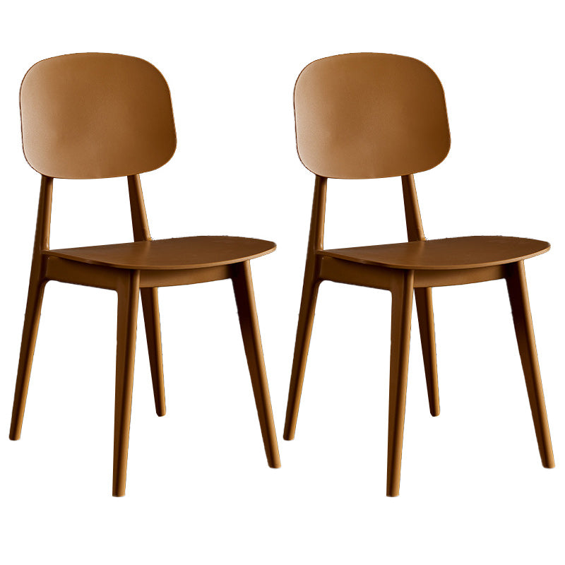 Glam Style Dining Room Chair Plastic Open Back Side Chair for Indoor