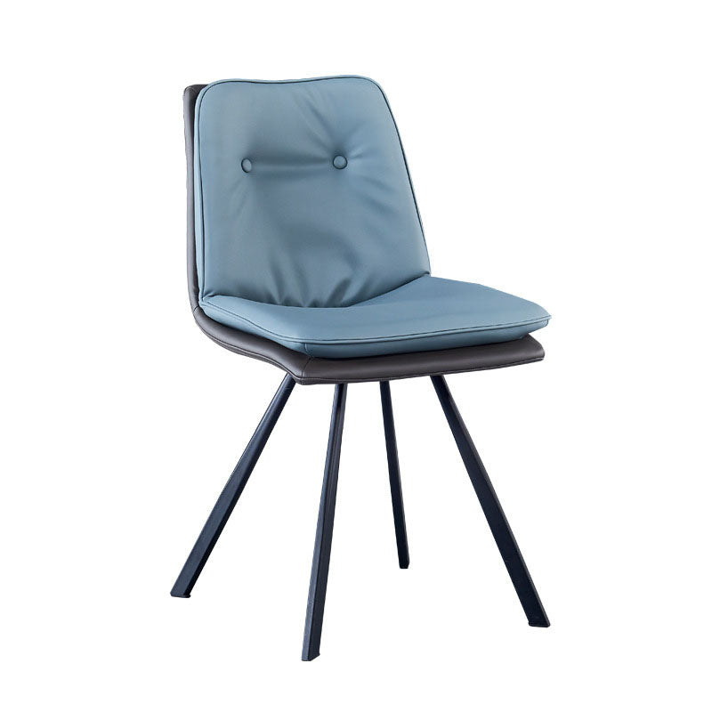 Metal Industrial Armless Chair Solid Back Dining Kitchen Room Chair Sky Blue 1 Piece Clearhalo 'Dining Chairs' 'Dining Tables & Seating' 'dining_chair' 'furn' 'furn_dining_chair' 'Furniture' 'Kitchen & Dining Furniture' 5098286