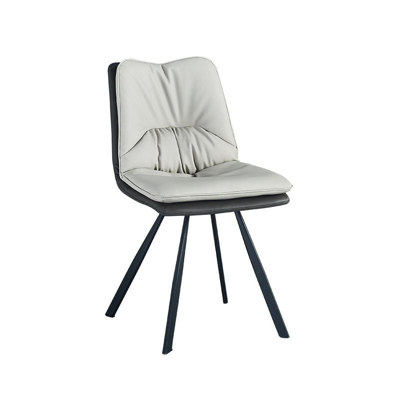 Metal Industrial Armless Chair Solid Back Dining Kitchen Room Chair Clearhalo 'Dining Chairs' 'Dining Tables & Seating' 'dining_chair' 'furn' 'furn_dining_chair' 'Furniture' 'Kitchen & Dining Furniture' 5098293