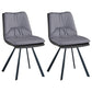 Metal Industrial Armless Chair Solid Back Dining Kitchen Room Chair Grey 2 Piece Set Clearhalo 'Dining Chairs' 'Dining Tables & Seating' 'dining_chair' 'furn' 'furn_dining_chair' 'Furniture' 'Kitchen & Dining Furniture' 5098294