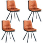 Metal Industrial Armless Chair Solid Back Dining Kitchen Room Chair Orange 4 Piece Set Clearhalo 'Dining Chairs' 'Dining Tables & Seating' 'dining_chair' 'furn' 'furn_dining_chair' 'Furniture' 'Kitchen & Dining Furniture' 5098307