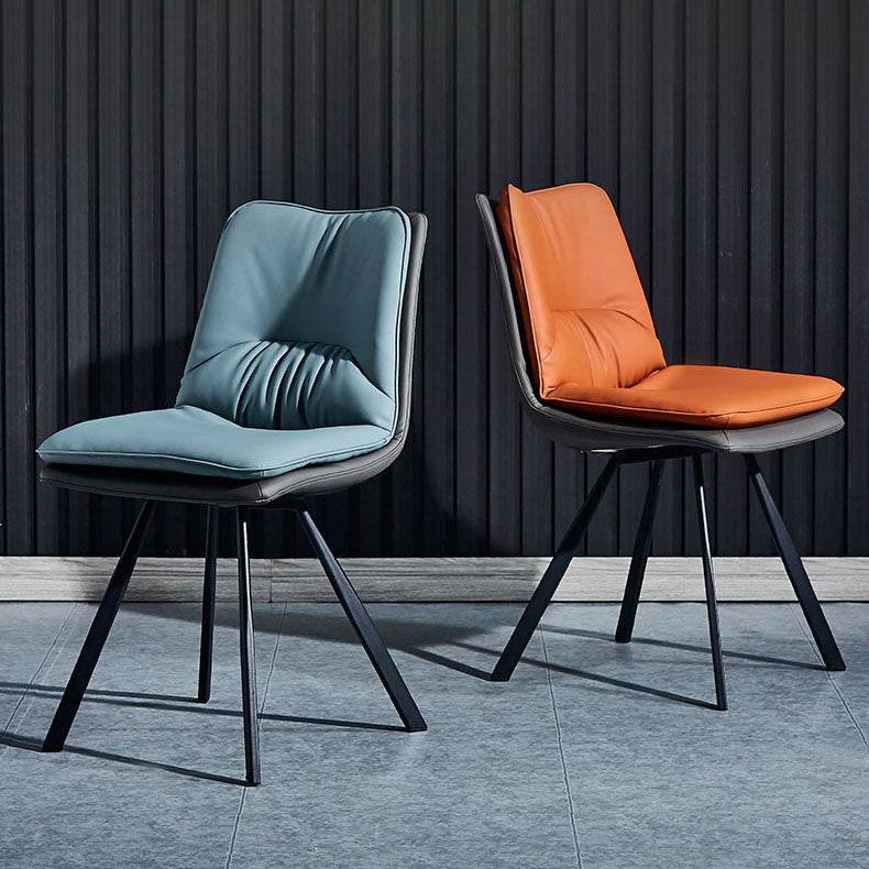 Metal Industrial Armless Chair Solid Back Dining Kitchen Room Chair Clearhalo 'Dining Chairs' 'Dining Tables & Seating' 'dining_chair' 'furn' 'furn_dining_chair' 'Furniture' 'Kitchen & Dining Furniture' 5098310