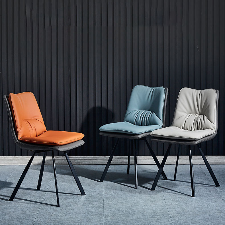 Metal Industrial Armless Chair Solid Back Dining Kitchen Room Chair Clearhalo 'Dining Chairs' 'Dining Tables & Seating' 'dining_chair' 'furn' 'furn_dining_chair' 'Furniture' 'Kitchen & Dining Furniture' 5098313