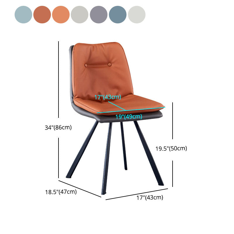 Metal Industrial Armless Chair Solid Back Dining Kitchen Room Chair Clearhalo 'Dining Chairs' 'Dining Tables & Seating' 'dining_chair' 'furn' 'furn_dining_chair' 'Furniture' 'Kitchen & Dining Furniture' 5098321