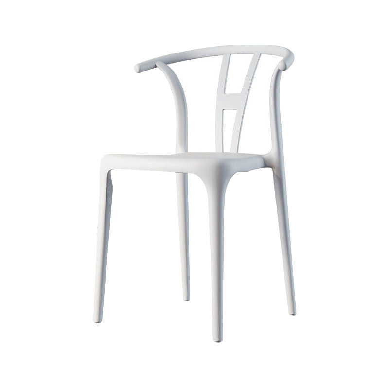 Contemporary Plastic Armless Chair Open Back Kitchen Room Chair