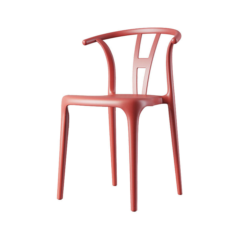 Contemporary Plastic Armless Chair Open Back Kitchen Room Chair