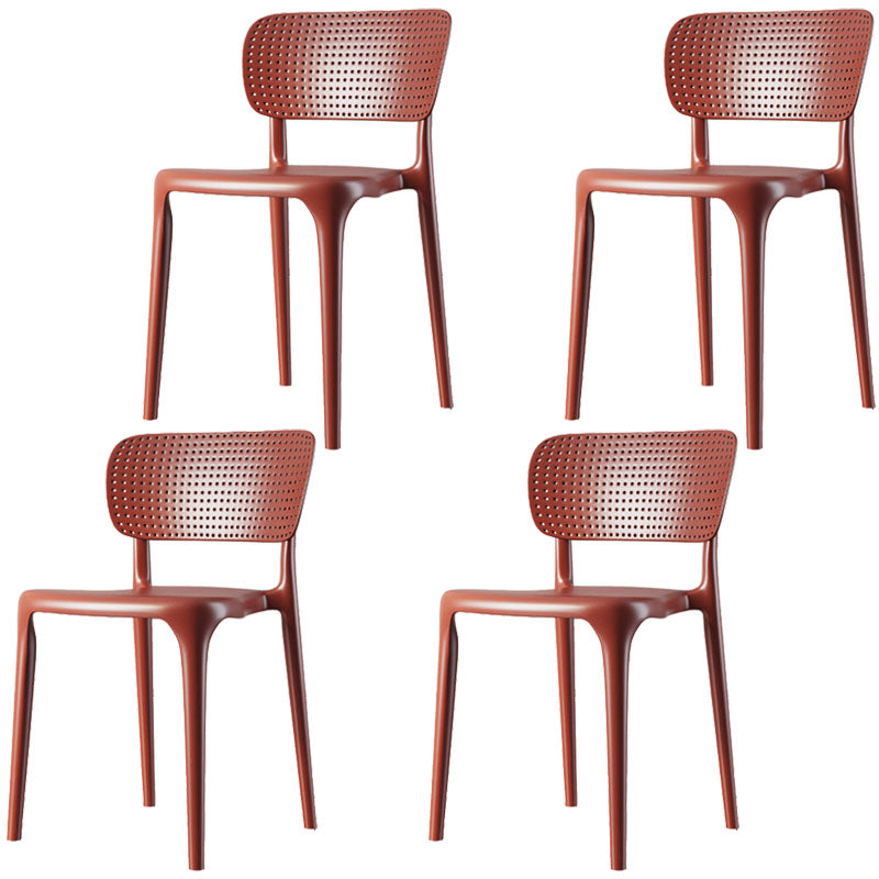 Contemporary Plastic Armless Chair Open Back Kitchen Room Chair