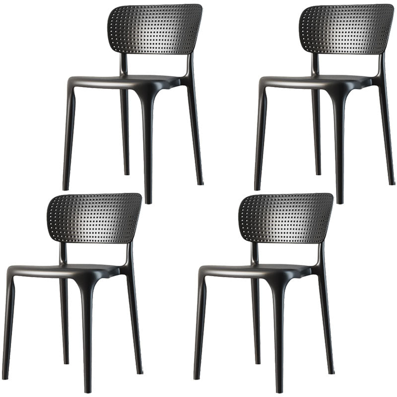 Contemporary Plastic Armless Chair Open Back Kitchen Room Chair
