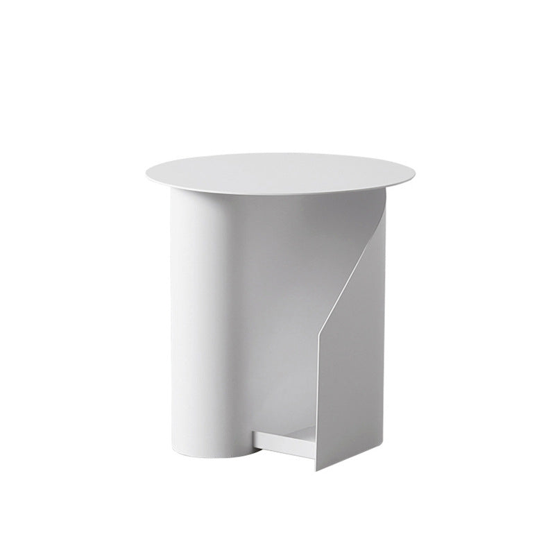 Abstract Base Design Cocktail Table Round Iron Art Coffee Table White Clearhalo 'Coffee & Accent Tables' 'End & Side Tables' 'end_side_tables' 'furn' 'furn_end_side_tables' 'Furniture' 'Living Room Furniture' 5098537