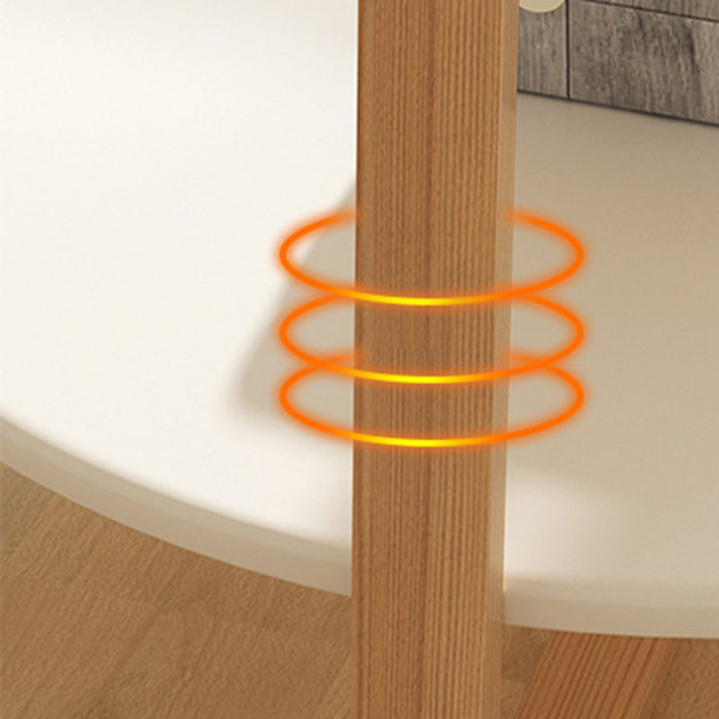 Tavolino laterale di gambe trasversali alte 27,5 "tavolo laterale tondo naturale/ bianco