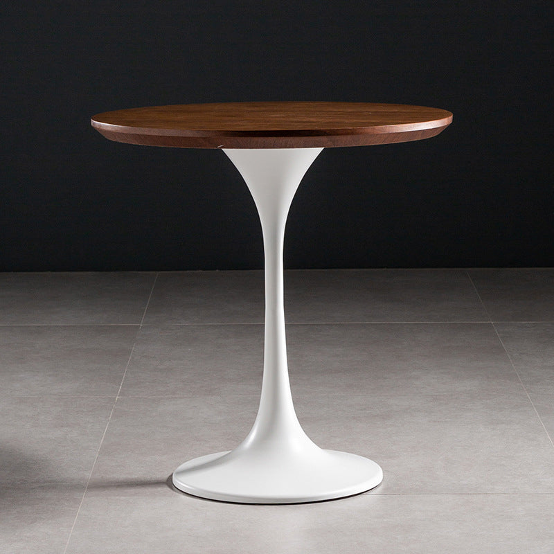 23,6 "tavolo da piedistallo alto in ferro di ferro tavola in legno massiccio