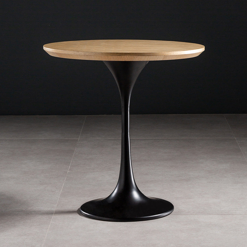 23,6 "tavolo da piedistallo alto in ferro di ferro tavola in legno massiccio