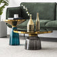 13.7"/20.8" Tall Modern Glass Pedestal Round Table Top Coffee Table Clearhalo 'Coffee & Accent Tables' 'Coffee Tables' 'coffee_tables' 'furn' 'furn_coffee_tables' 'Furniture' 'Living Room Furniture' 5098705