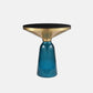 13.7"/20.8" Tall Modern Glass Pedestal Round Table Top Coffee Table 20"L x 20"W x 21"H Blue Clearhalo 'Coffee & Accent Tables' 'Coffee Tables' 'coffee_tables' 'furn' 'furn_coffee_tables' 'Furniture' 'Living Room Furniture' 5098706
