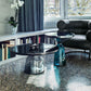 13.7"/20.8" Tall Modern Glass Pedestal Round Table Top Coffee Table Clearhalo 'Coffee & Accent Tables' 'Coffee Tables' 'coffee_tables' 'furn' 'furn_coffee_tables' 'Furniture' 'Living Room Furniture' 5098708