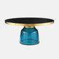 13.7"/20.8" Tall Modern Glass Pedestal Round Table Top Coffee Table 30"L x 30"W x 14"H Blue Clearhalo 'Coffee & Accent Tables' 'Coffee Tables' 'coffee_tables' 'furn' 'furn_coffee_tables' 'Furniture' 'Living Room Furniture' 5098709