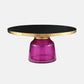 13.7"/20.8" Tall Modern Glass Pedestal Round Table Top Coffee Table 30"L x 30"W x 14"H Purple Clearhalo 'Coffee & Accent Tables' 'Coffee Tables' 'coffee_tables' 'furn' 'furn_coffee_tables' 'Furniture' 'Living Room Furniture' 5098711