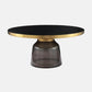 13.7"/20.8" Tall Modern Glass Pedestal Round Table Top Coffee Table 30"L x 30"W x 14"H Grey Clearhalo 'Coffee & Accent Tables' 'Coffee Tables' 'coffee_tables' 'furn' 'furn_coffee_tables' 'Furniture' 'Living Room Furniture' 5098712